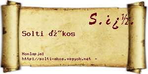 Solti Ákos névjegykártya